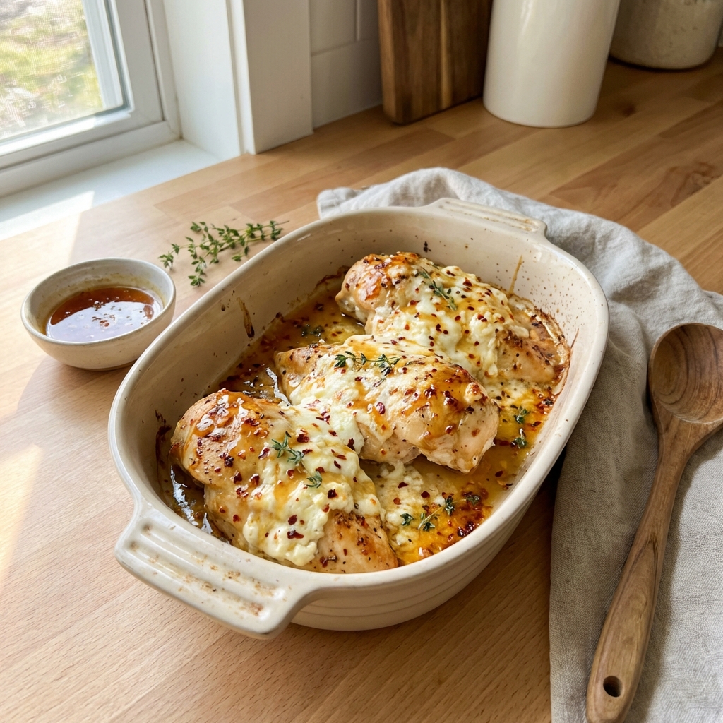 Baked chicken breasts topped with melted feta and parsley
